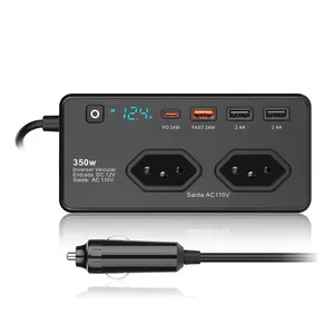 Transformador Inversor Automotivo 12v / 110v 350w Com Usb / Usb-c