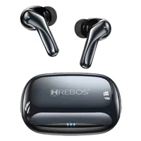 Fone De Ouvido Bluetooth Hrebos Premium Noctispods Eb-600 Sem Fio Tws Usb-c Preto Estojo Carregador