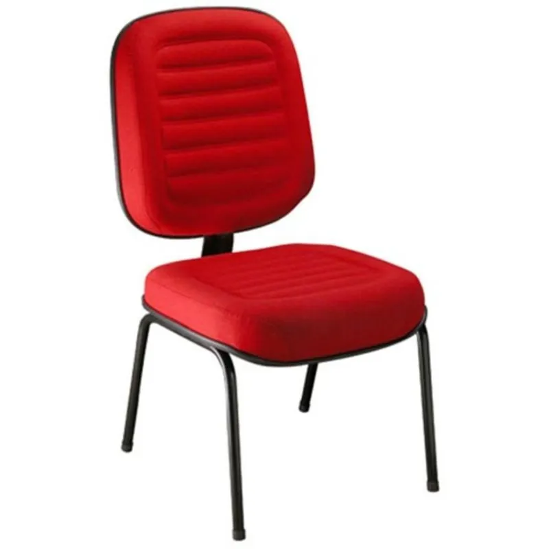 Cadeira Design Office Móveis Diretor Sem Braços Linha Blenda Base Fixa Palito - Vermelho