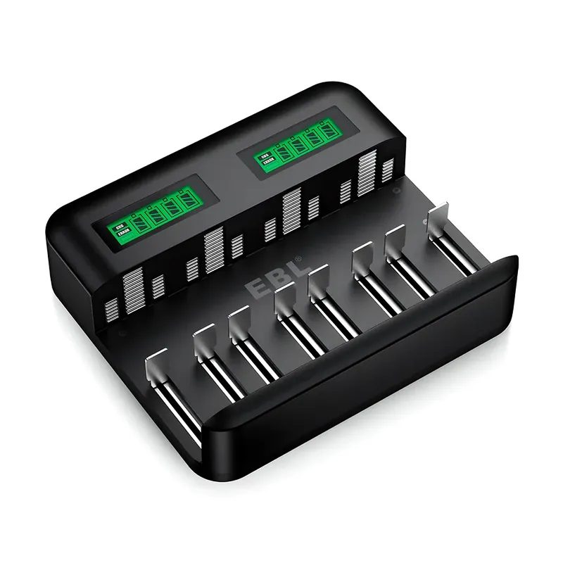 Carregador Usb Ebl 8 Slots Multifunção Pilhas D C Aa Aaa