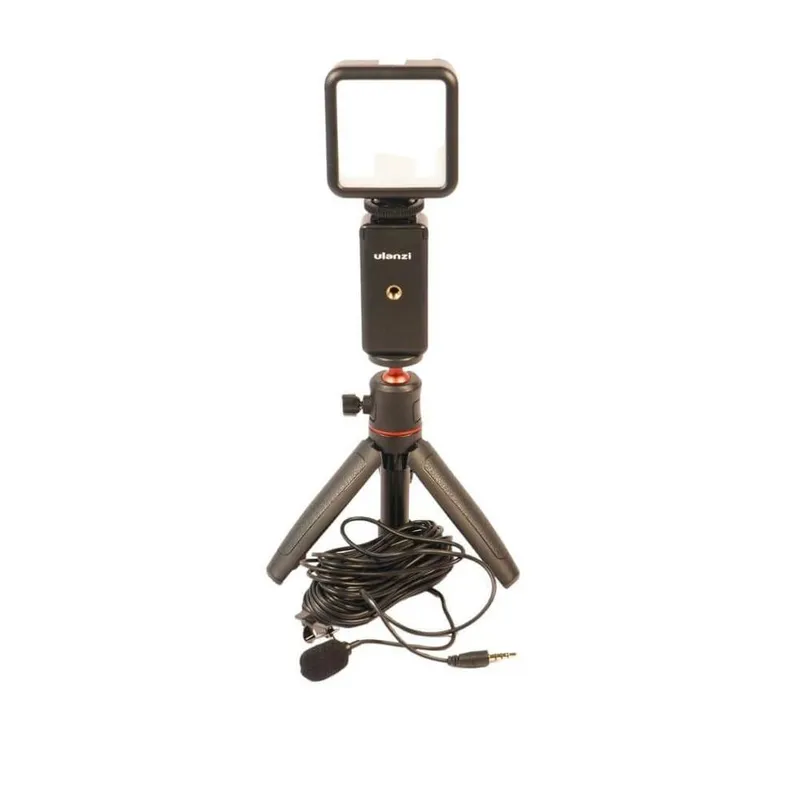 Kit Live - Tripé Para Celular + Luz De Led + Microfone De Lapela