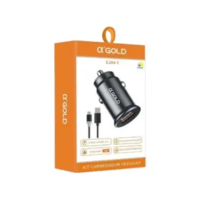Kit Carregador Veicular Carga Rapida 4.0 20w Com Cabo V8
