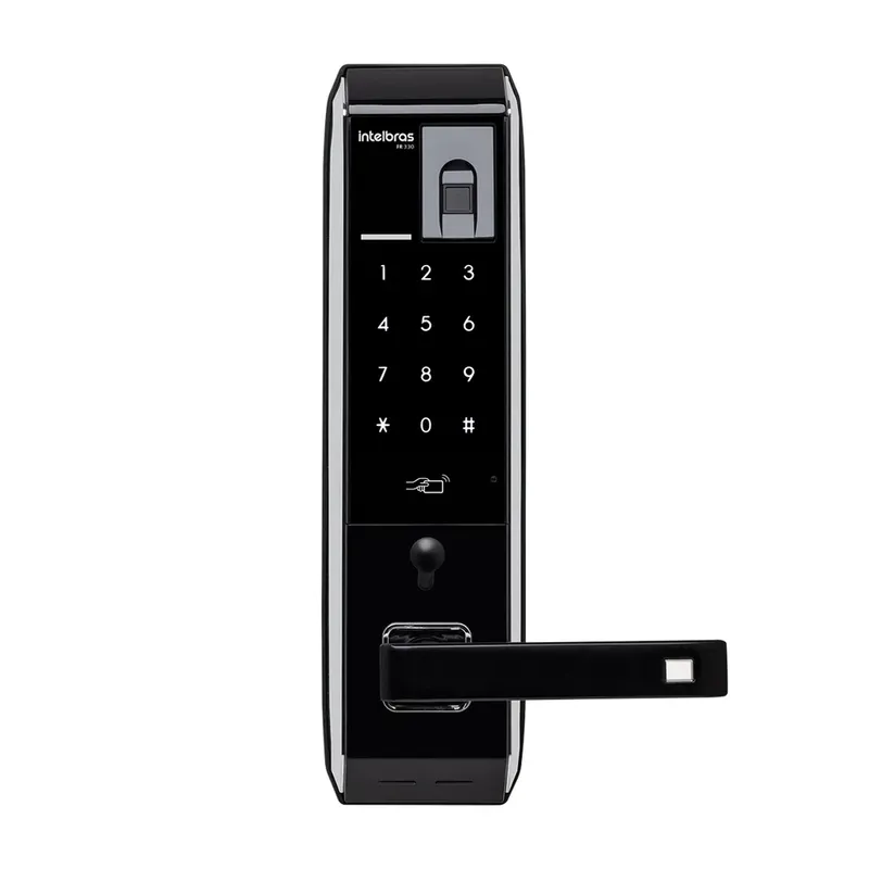 Fechadura Eletrônica Digital Intelbras Fr 330, Biometria, Senha, Chaveiro Ou Tag Touch, com Chave Manual, Preto