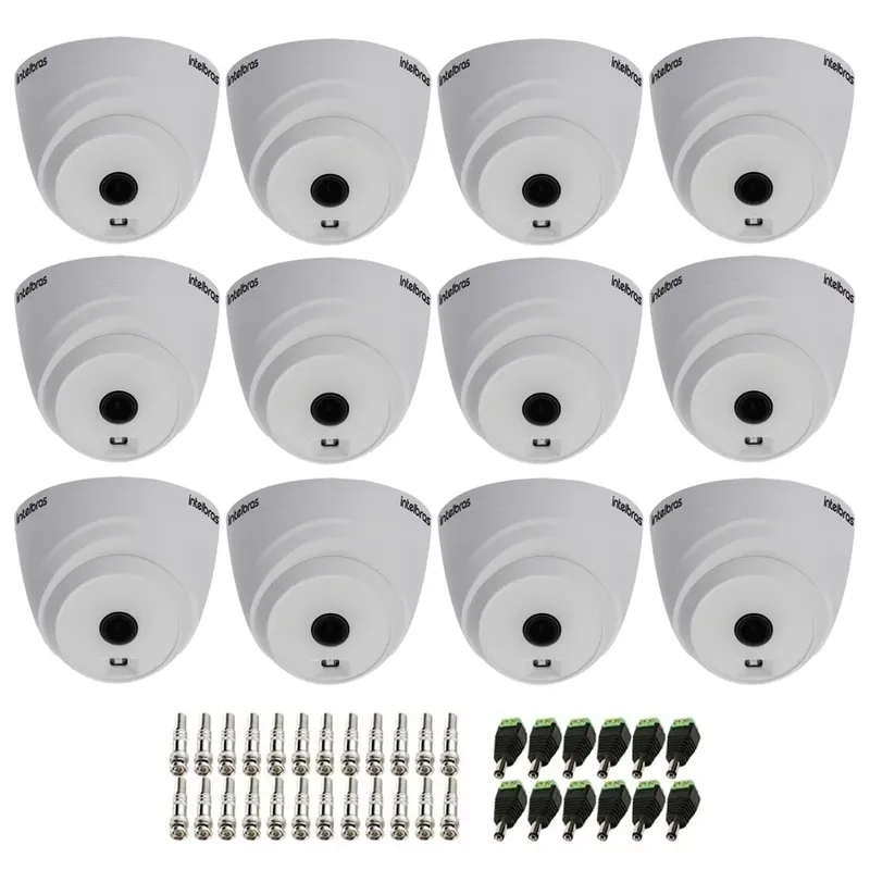 Kit 12 Câmeras Intelbras Vhl 1120 D Hd 720 3.6mm, Visão Noturna 20m + Conectores