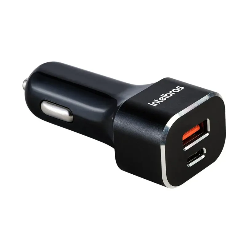 Carregador Veicular Usb - Usb E Usb-c - 38w - Universal - Intelbras Ecv11 Power
