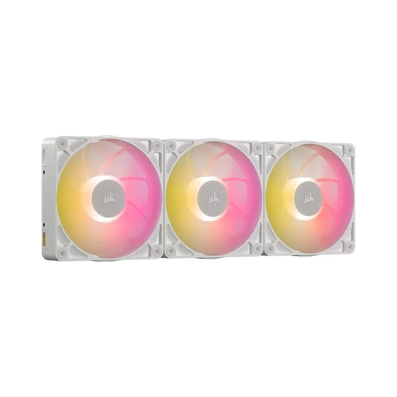 Kit com 3 Ventoinhas Corsair RX MAX RGB Series, iCUE LINK RX120 RGB MAX, 120mm, Branco - CO-9051038-WW