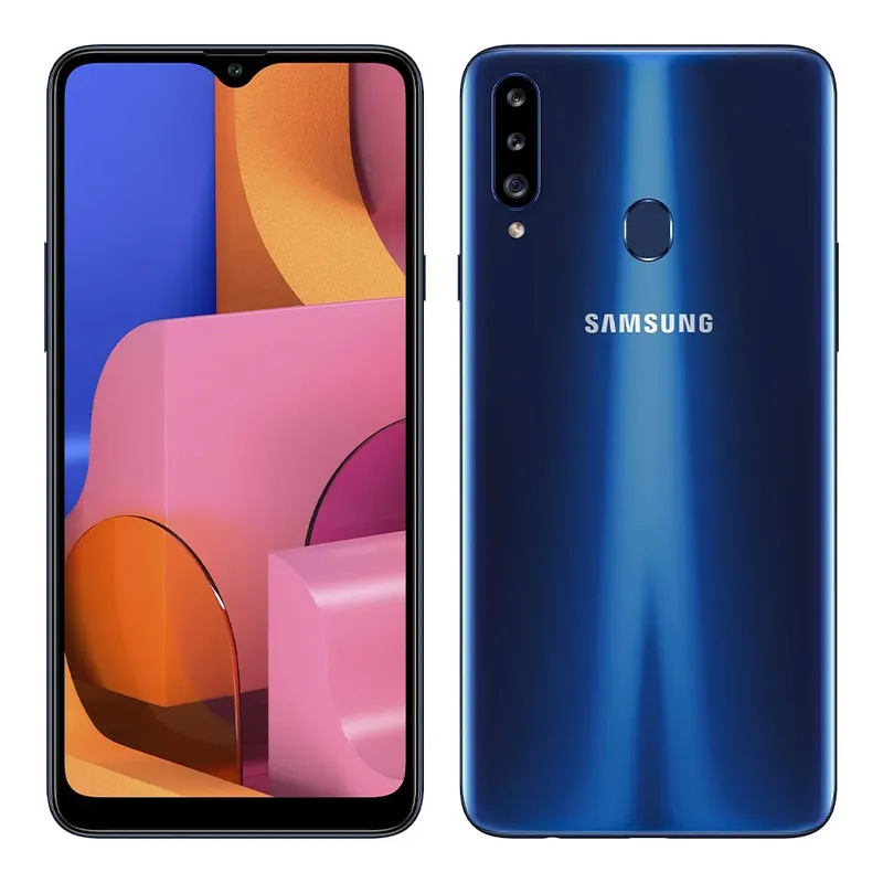 Samsung Galaxy A20s 32GB, Câmera Tripla Traseira, Selfie de 8MP, Tela Infinita de 6.5", Leitor de Digital, Octa Core e Android 9.0 - Azul