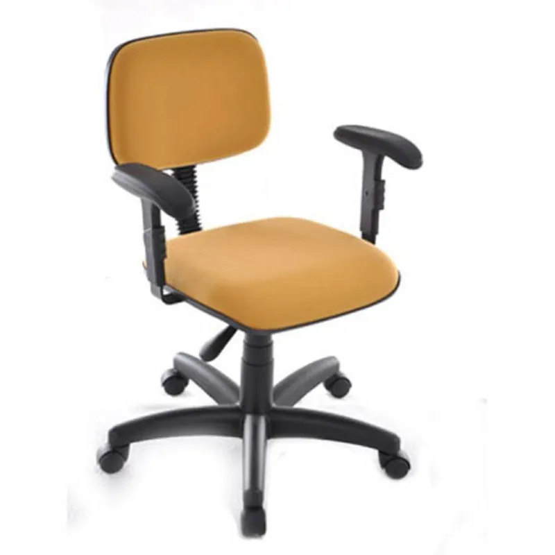 Cadeira Design Office Móveis Secretária, Até 120 Kg, Base Giratória Com Braços, Square - Amarelo