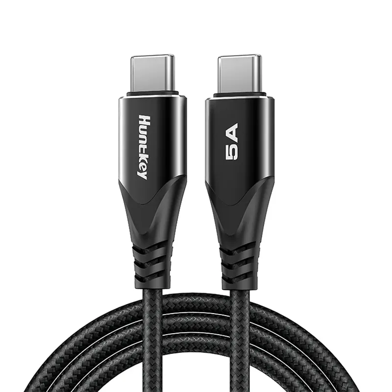 Cabo Usb C Huntkey Máx.5a Macho/macho 2 Metros Preto