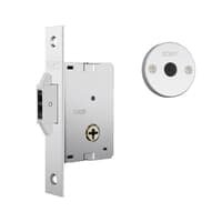 Fechadura 1008 Par Trava Auxiliar Tetra Chave Porta Correr/bater Roseta Redonda Cromada 30mm Stam