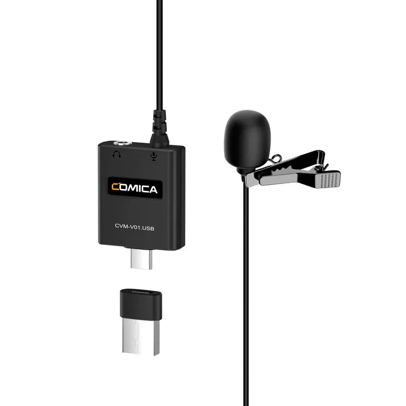 Microfone De Lapela, Comica, Cvm-v01.usb, Condensador, Omnidirecional Para Smartphones (usb-c)