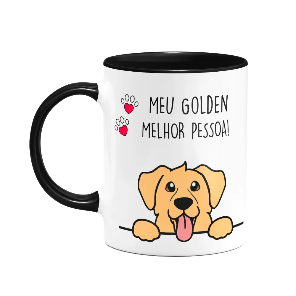 Caneca Dog Golden Melhor Pessoa Black