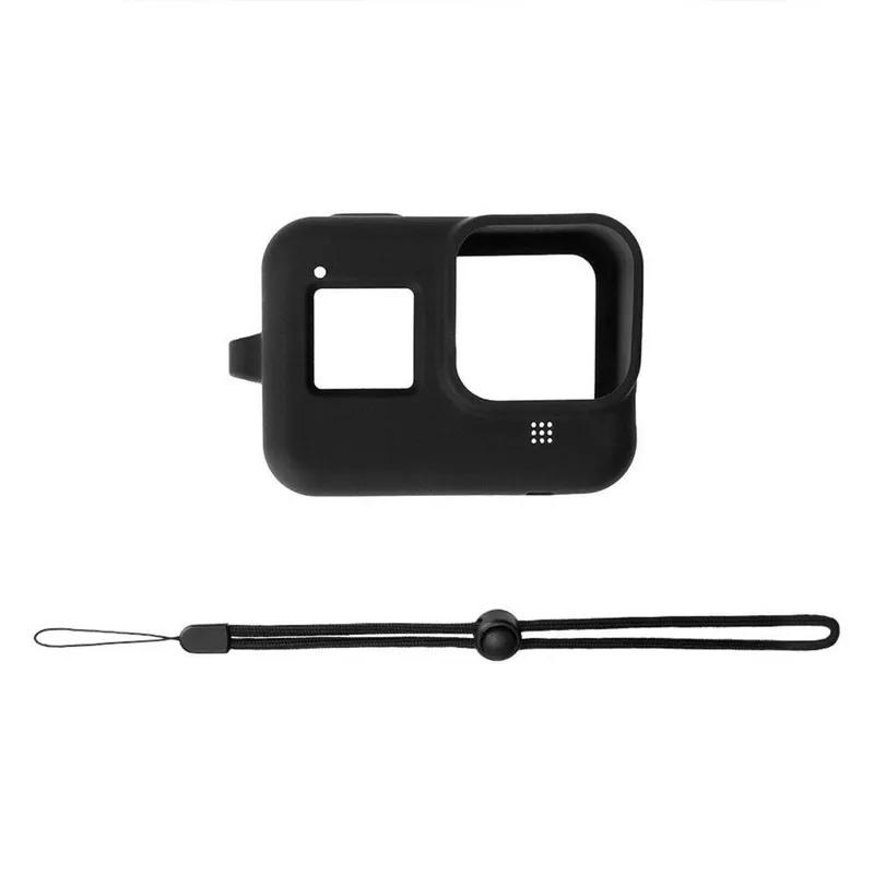Capa De Silicone Para Gopro Hero 8 Black + Cordão Ajustável Cor Preto