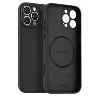 Capa Capinha Protetora de Silicone com Interior em Microfibra Compatível com Magsafe para o iPhone 16 Pro Max - Cor: Preto