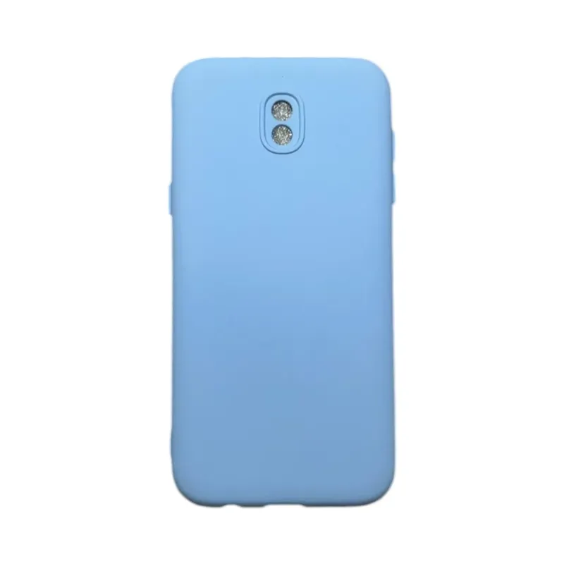 Capa Samsung J5 Pro Silicone Aveludada Protege Câmera Colorida Capinha Anti Impacto J5 Pro:azul Bebê