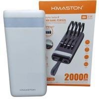 Carregador Power Bank H'maston, Yd-06, Com Luz LED, Turbo, 20.000mah, Branco