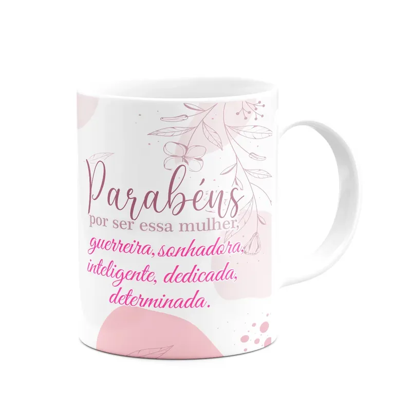 Caneca Mulheres - Guerreira, Sonhadora, Inteligente - 325ml