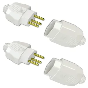 Kit Conjunto Fêmea + Macho 2p+t 20a 250vca Branco 5 Pares
