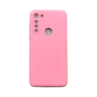 Capa Moto G8 Power Silicone Aveludada Protege Câmera Colorida Capinha Anti Impacto Moto G8 Power:rosa Claro