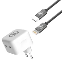 Carregador Turbo Duplo Tipo C + 2un Cabo Symetric - Lightning / Tipo C - 1,5m - Gshield