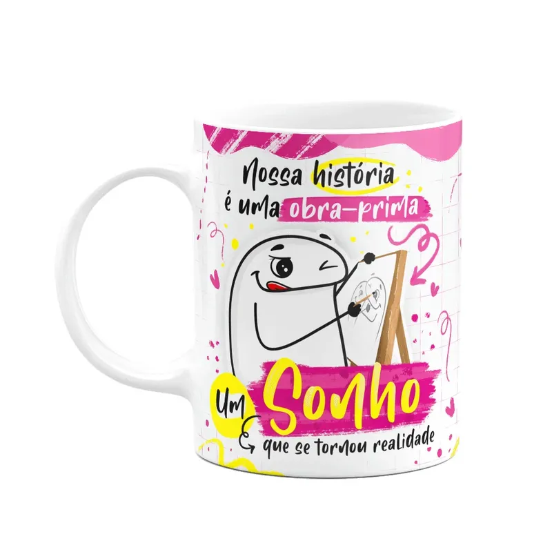 Caneca Flork Namorados - Nossa História É Uma Obra Prima