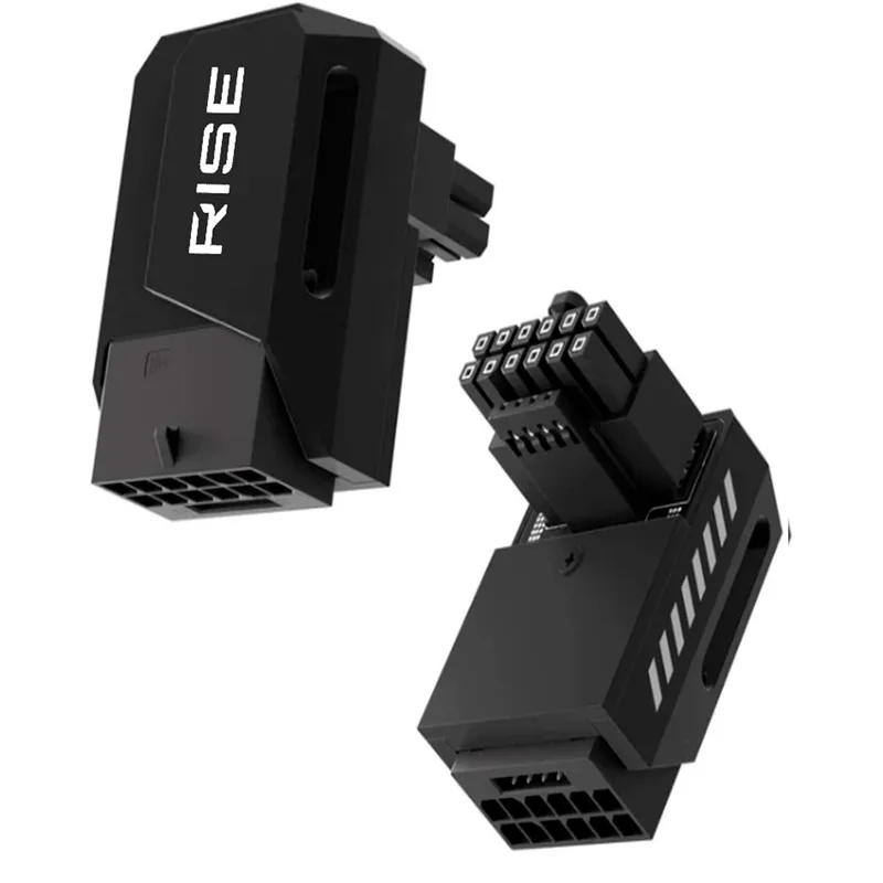 Adaptador para Cabo de Fonte PCIE 5.0 12VHPWR 90 Graus Standard Rise Mode, Preto - RM-ADPCIE-90-FB