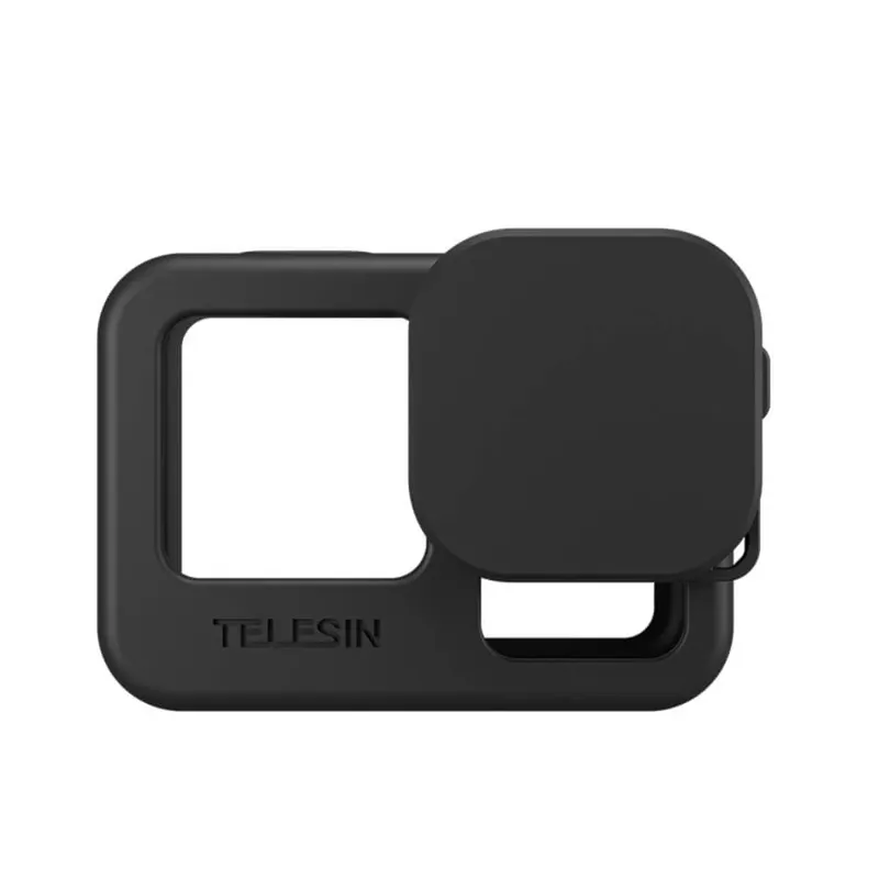 Capa De Silicone Para Gopro Hero 13/12/11/10/9 Black + Tampa Para Lente - Telesin