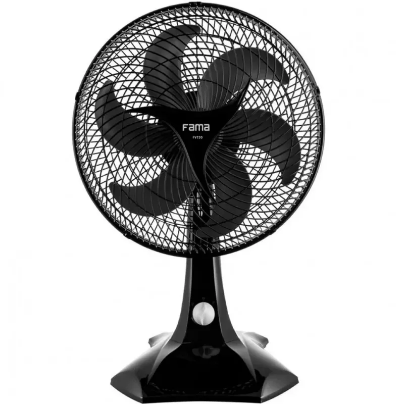 Ventilador de Mesa Britânia Fama, 30cm, 6 Pás, 60W, 220V, Preto