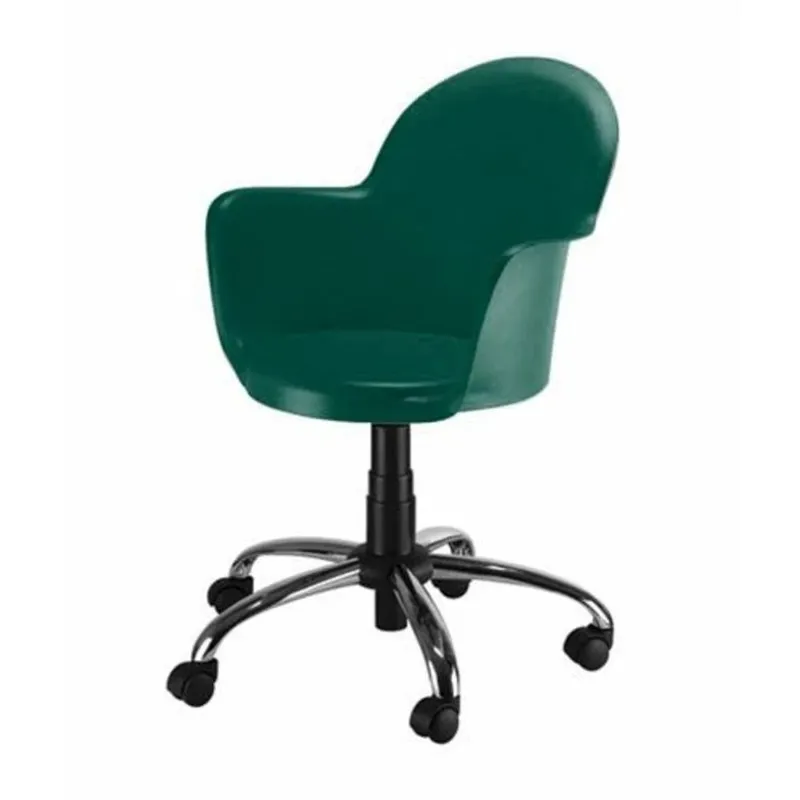Cadeira Design Office Móveis, Até 120 Kg, Sem Braços, Linha Blenda, Base Cromada - Verde