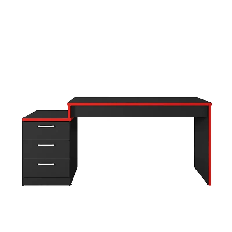 Mesa Gamer Moveis Leão Desk Game DRX 5000, Preto/vermelho