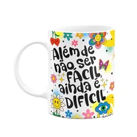 Caneca Divertida Vibes - Além De Não Ser Fácil É Difícil
