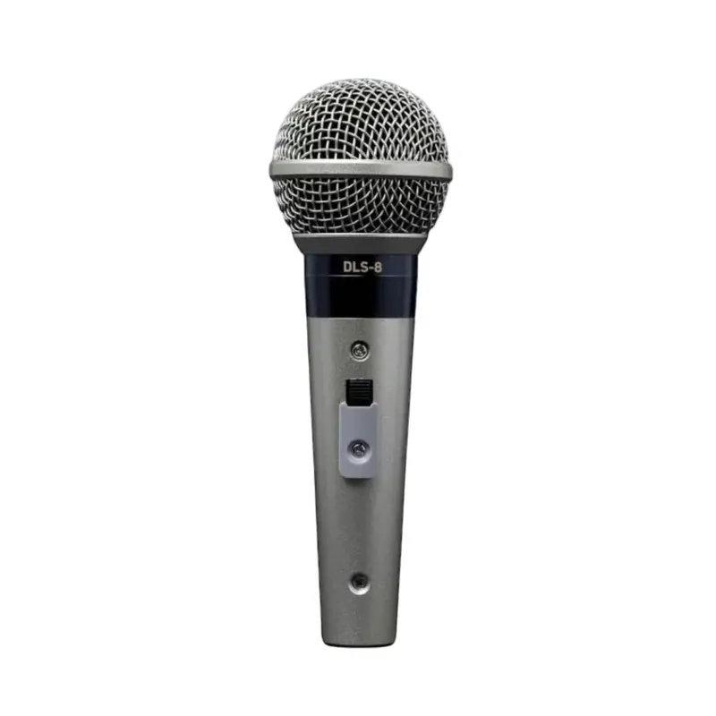 Microfone Cardioide Dylan Dls-8 Profissional Estojo Chave On/off, Cinza