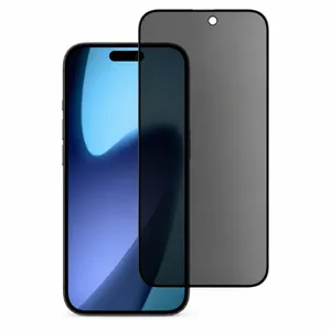 Película De Vidro 3d Privacidade Compatível Com Iphone 15, Iphone 15 Pro E Iphone 16 – Vidro Temperado 9h Full Cover