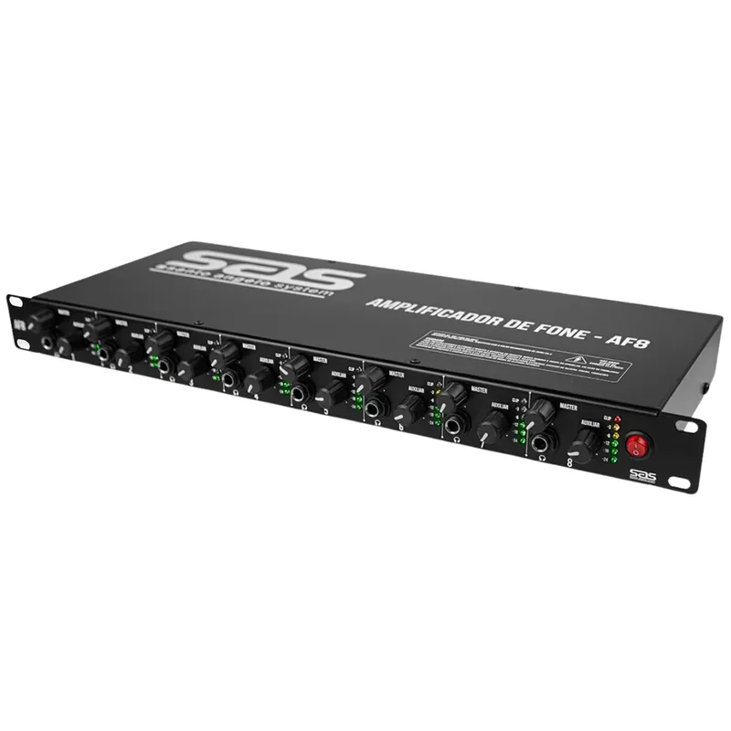 Amplificador De Fone Santo Angelo Af8 Mono 8 Canais Bivolt Cor:preto