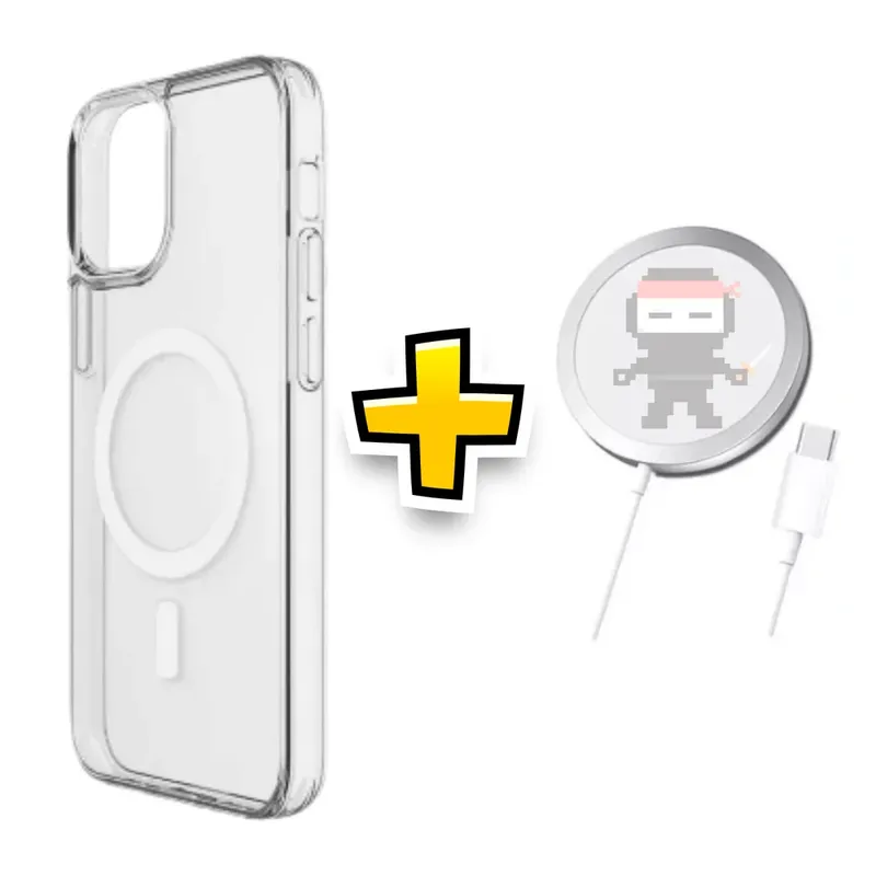 Case Indução Para Iphone 14 + Cabo Conexão Sem Fios