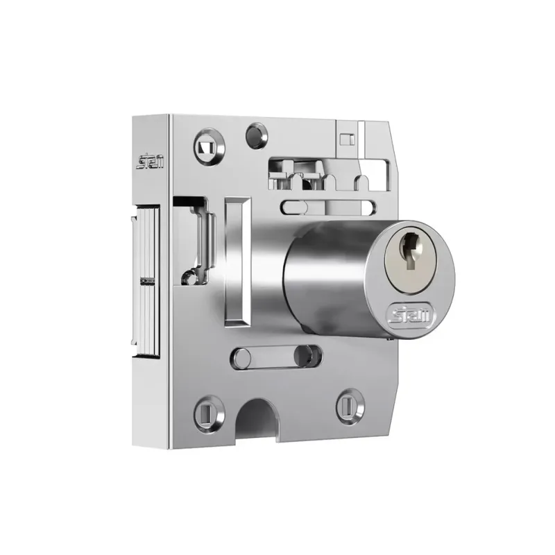 Fechadura 2002 Para Porta De Vidro Blindex Correr-bater Cilindro Redondo Cromada Stam