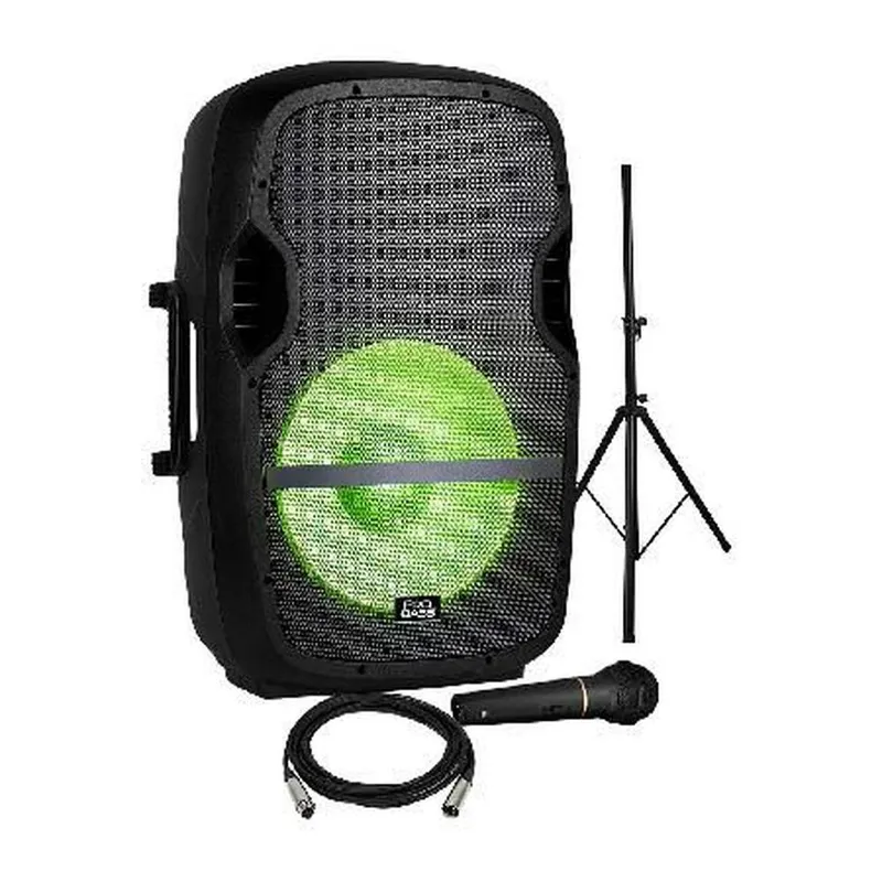 Caixa Amplificada Elevate Lp Usb/sd/bt 15 ´´ 200w, Acompanha Suporte, Microfone Com Fio, Controle Remoto, Led