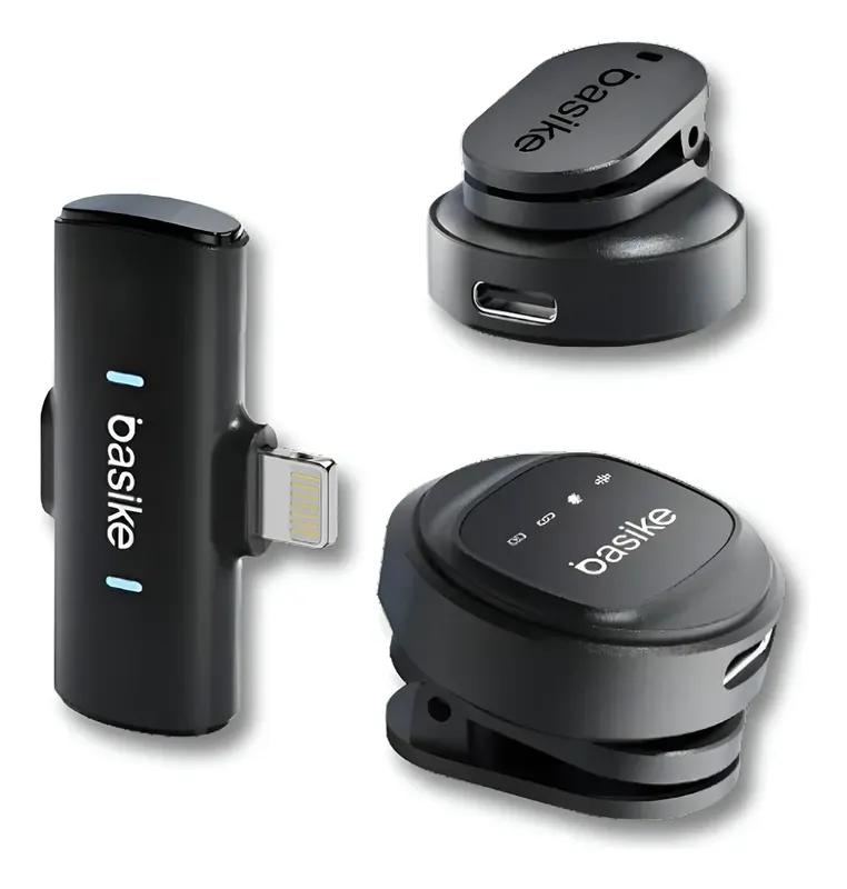 Microfone De Lapela Sem Fio Redondo Imã Magnético Anti Ruído Lightning