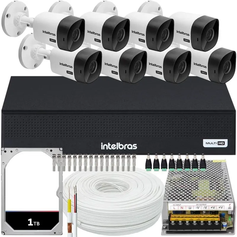 Kit Cftv Monitoramento Intelbras 1120b, 8 Cameras