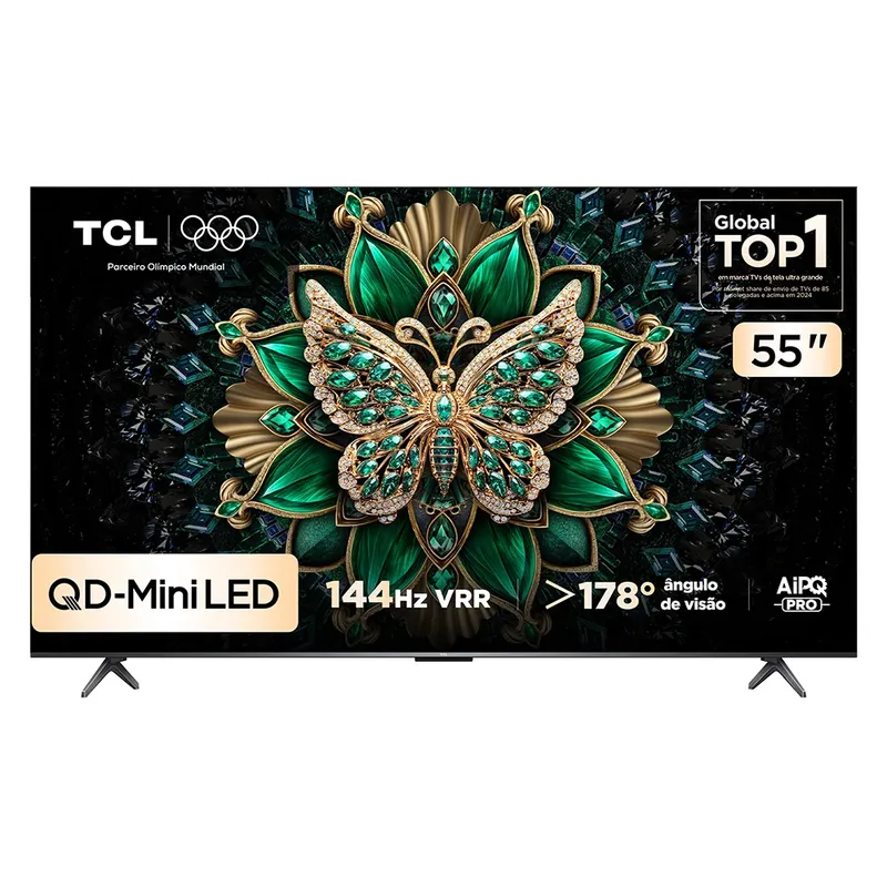 Smart TV TCL 75 Polegadas QLED Mini LED 4K C6K WiFi Bluetooth Google TV 4 HDMI 144Hz HDR10+ 75C6K