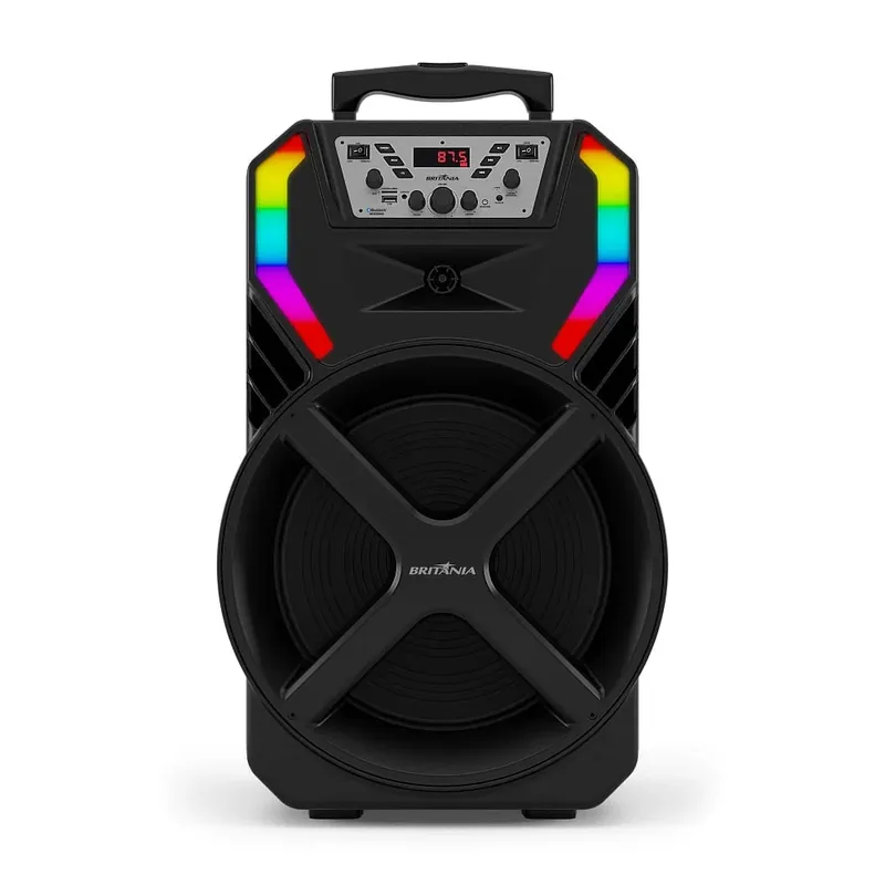 Caixa Acústica Britânia Bcx12500, Woofer 15", Bluetooth v5, 1000W, Bivolt, Preta