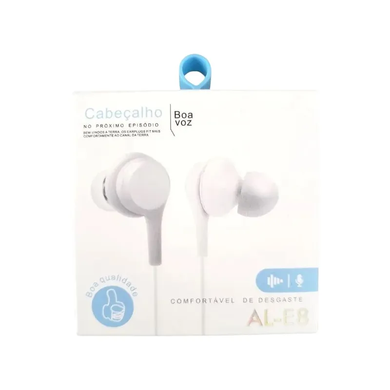 Fone De Ouvido Com Fio Altomex Al-e8 Branco Confortavel