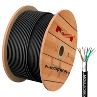 Cabo De Rede Blindado Megatron Cat5e F/utp 4px24 Awg, Bobina C/ 500 Metros, 100% Cobre - Preto