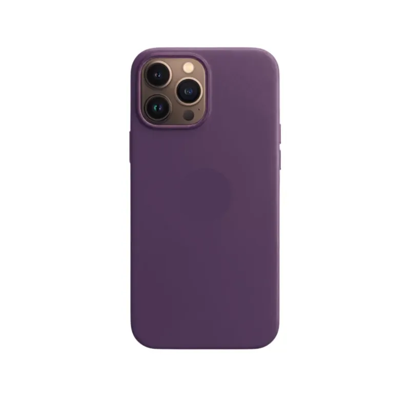 Capa Capinha Case Super Premium De Couro Sintético Magsafe Magnético Compatível Iphone 14 Pro - Roxo
