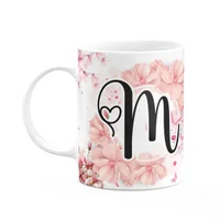Caneca Floral Religiosa - Inicial Do Nome Letra M - 325ml