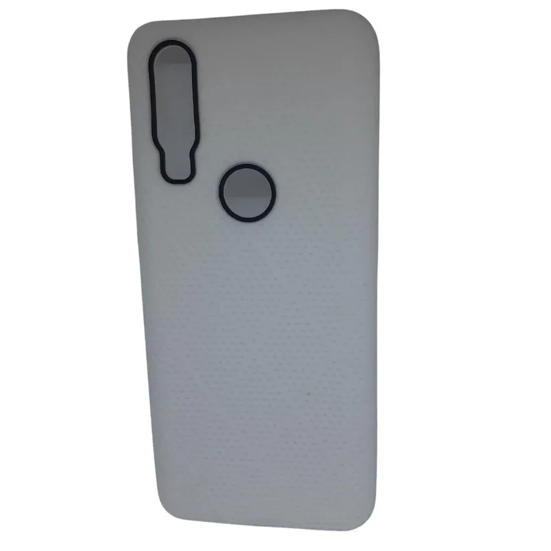 Capa Capinha De Celular Moto One Action Moto One Vision P40 Power Emborrachada Flexível One Action:branco
