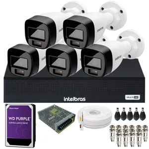 Kit 5 Câmeras Intelbras Alta Qualidade Vhd 1220 B Full Color Dvr Intelbras 08 Canais 1108-c C/hd Purple.