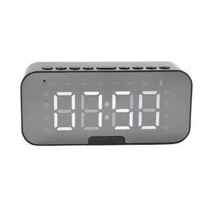 Relógio Despertador Digital Caixa De Som Bluetooth Rádio Espelhado Usb LED G10