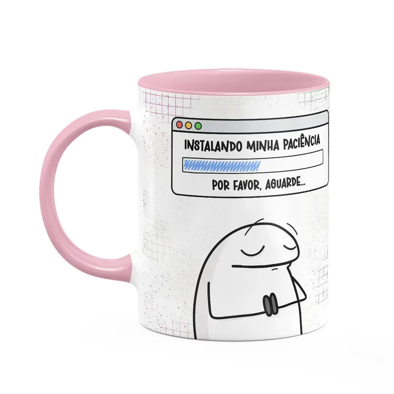 Caneca Divertida Flork - Instalando Paciência - B-pink