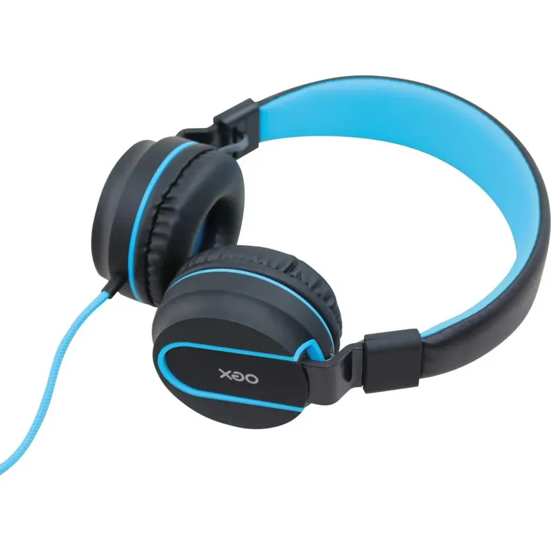 Fone De Ouvido Com Microfone Neon Azul Embor.acolchoado